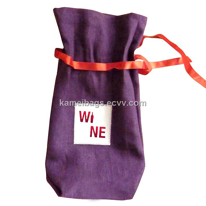 Linen Wine Bag(Km-Wnb0067), Bottle Bag, Jute Bag, Gift Bag, Promotion Packing Bag