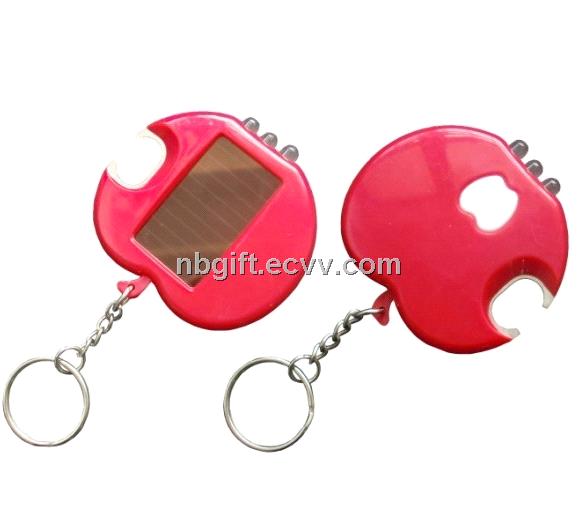 3 LED Apple Solar Key Light with Beer Opener