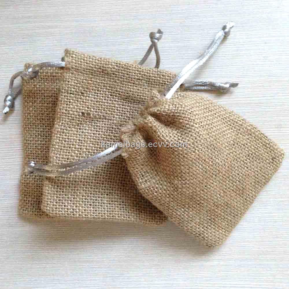 Jute Bag (KM-JTB0007), Jute Pouch, Gift Bag, Promotion Packing Bag, Drawstring Bag