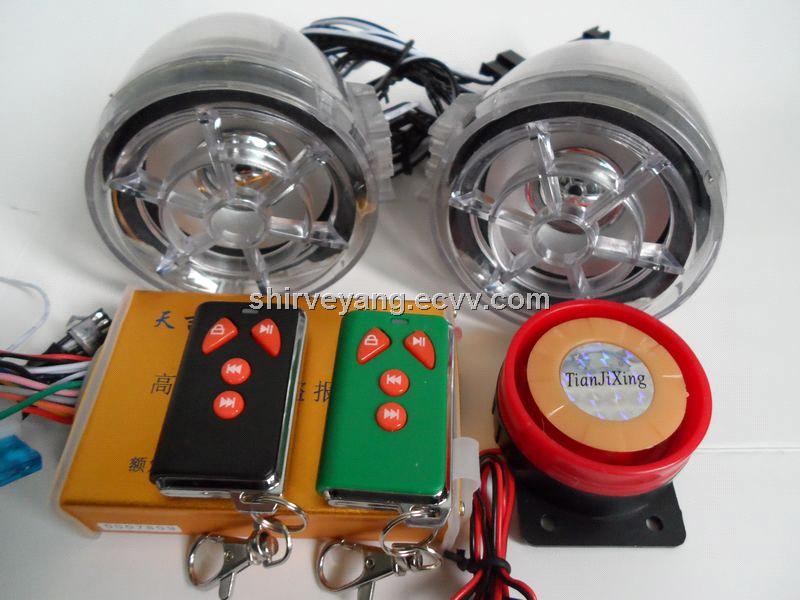 Motorcycle MP3 remote control alarm system