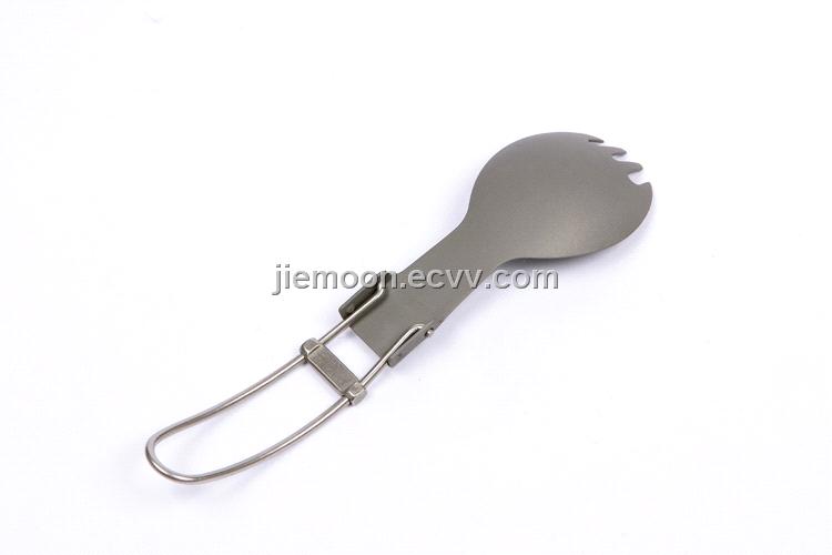 outdoor titanium folding spork,titanium folded sporks