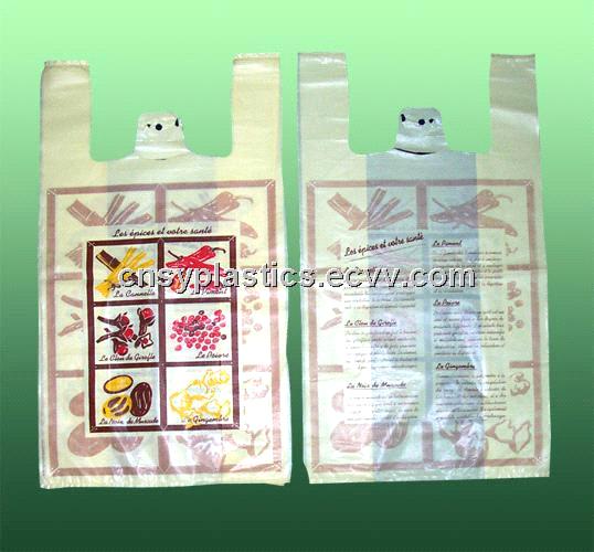 HDPE Yellow Plastic T-Shirt Retail Shopping bag/Retail grocery bag/Vest handle bag/Vest carrier bag