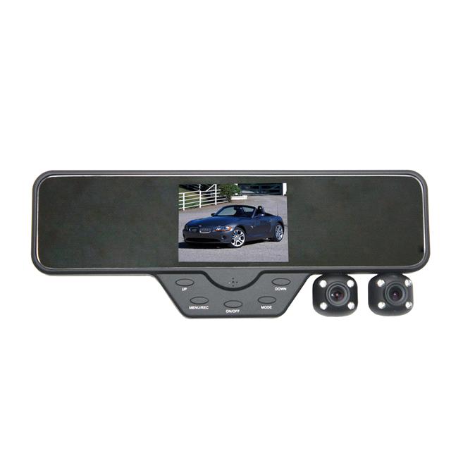 3.5 inch Dual lens car DVR recorder,dual lens night  vision rearview mirror car black box