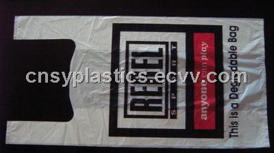HDPE White Biodegradable Plastic T-Shirt Retail Shopping bag/Retail grocery bag/Vest handle bag