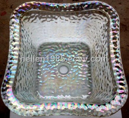 Newest China Pedicure Spa Chair Glass Bowl with sparkle for Nail Salon