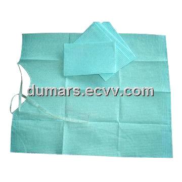 Dental Bib with 2 ply of Wood Pulp Paper and 1 Ply of PE Film, Available in Various Colors