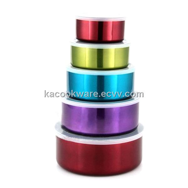 5 PCS STAINLESS STEEL CONTAINERS WITH COLOR