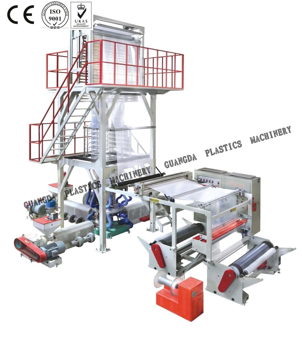 A+B+C THREE-LAYER CO-EXTRUSION BLOWN FILM MACHINE-MODEL:GD-3L45
