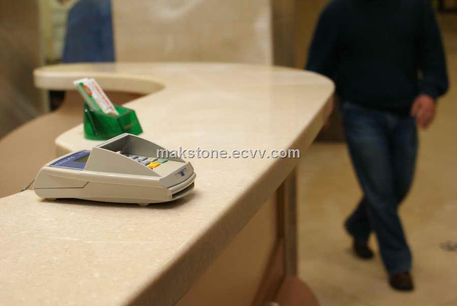 Artificial Stone Cash Counter Top Bank Counter From China