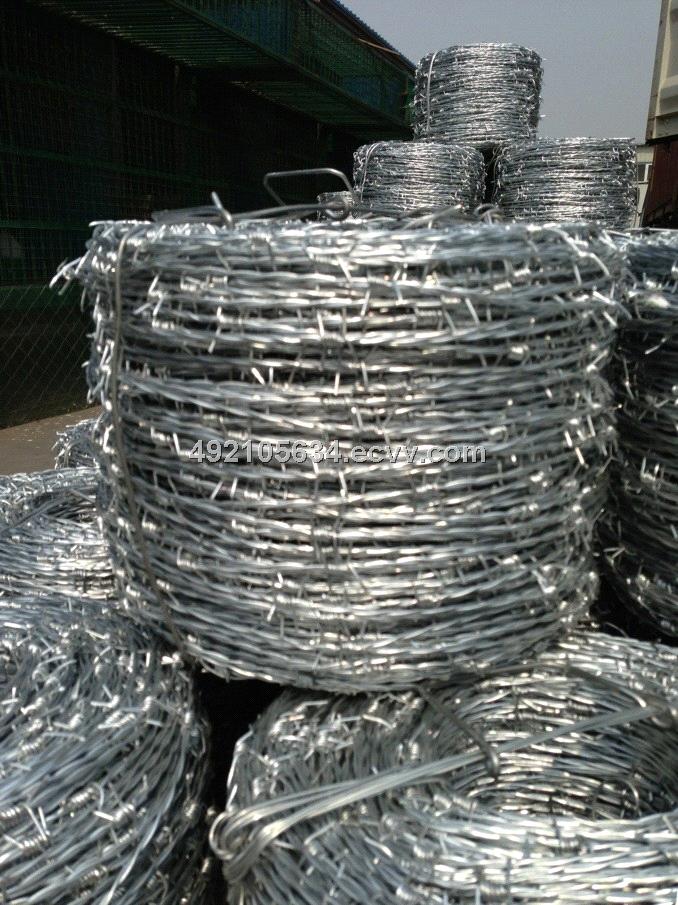Hot dipped galvanized barbed wire, 70g/m2 zinc coated security galvanized barbed wire