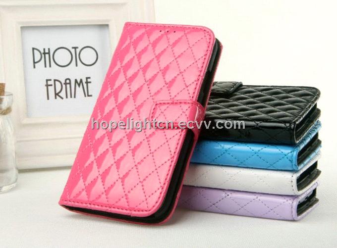 Good Quality Patent Leather Flip Cover for Samsung Galaxy S4/i9500 Accessories