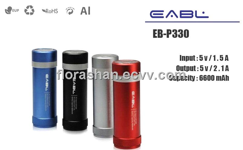Flash light power bank with LED indicator, 618ft beam range, end button for SOS flash, waterproof