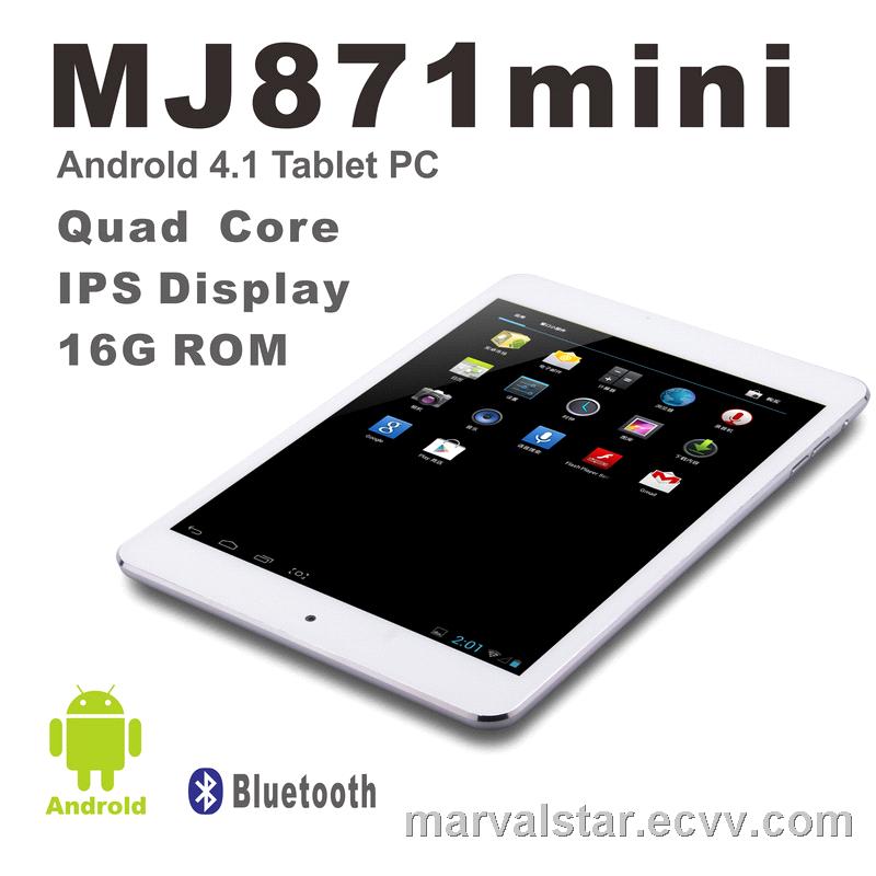 7.85'' Quad Core Tablet PC with IPS Panel, Aluminium Outlook Case, 1g, RAM, 16GB Storage, Bluetooth.