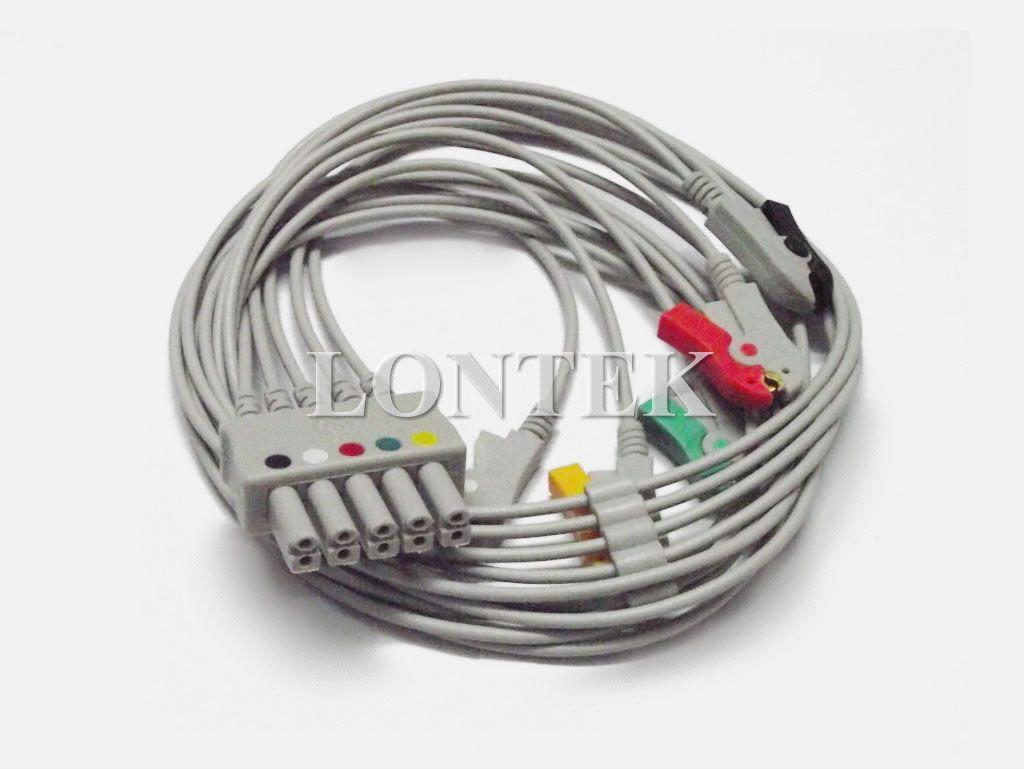 Euro type lead wire,Siemens 5 lead wire,BURDICK ECG Lead wire, 40 in. (102 cm) , 5-Ld