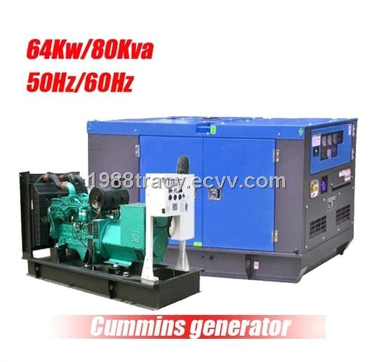80kVA/64kw Cummins Diesel Generator Open Type/Silent Type