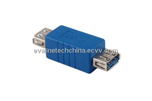 Blue USB 3.0 Female A To Female A Adapter / Coupler Gender Changer