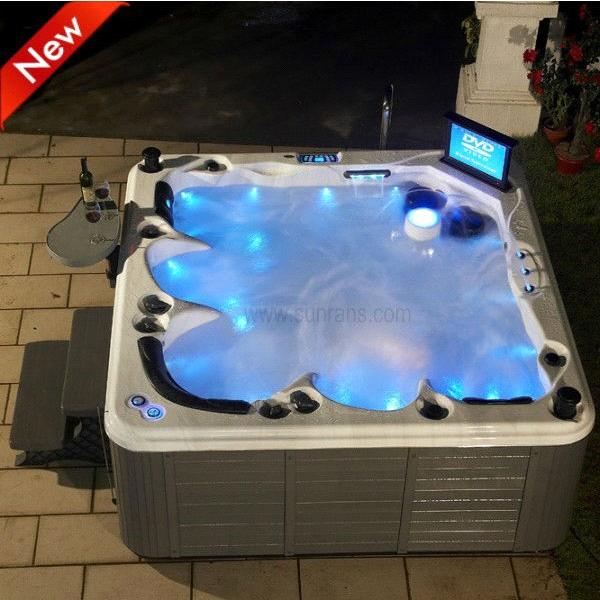 Luxury 5 Person Lcd Tv Spa With 7 Color Light Whirlpool Bathtub Waterfall