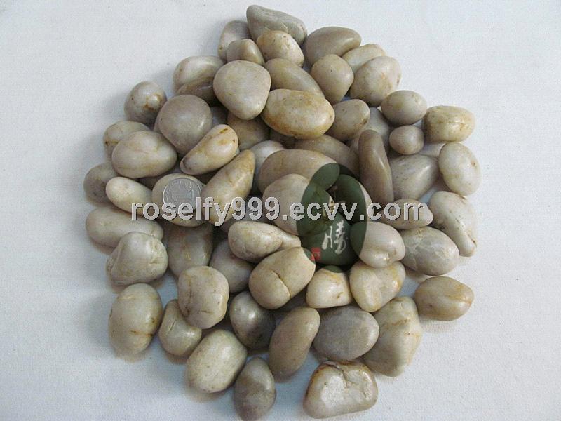 White polished pebble stones