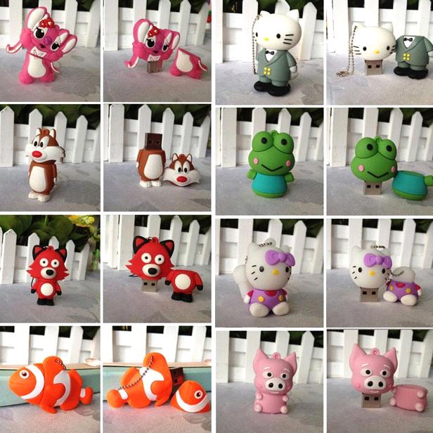 custom usb storage device 4gb/8gb/16gb/32gb bulk cartoon flash drive flash memory stick flashdrivers