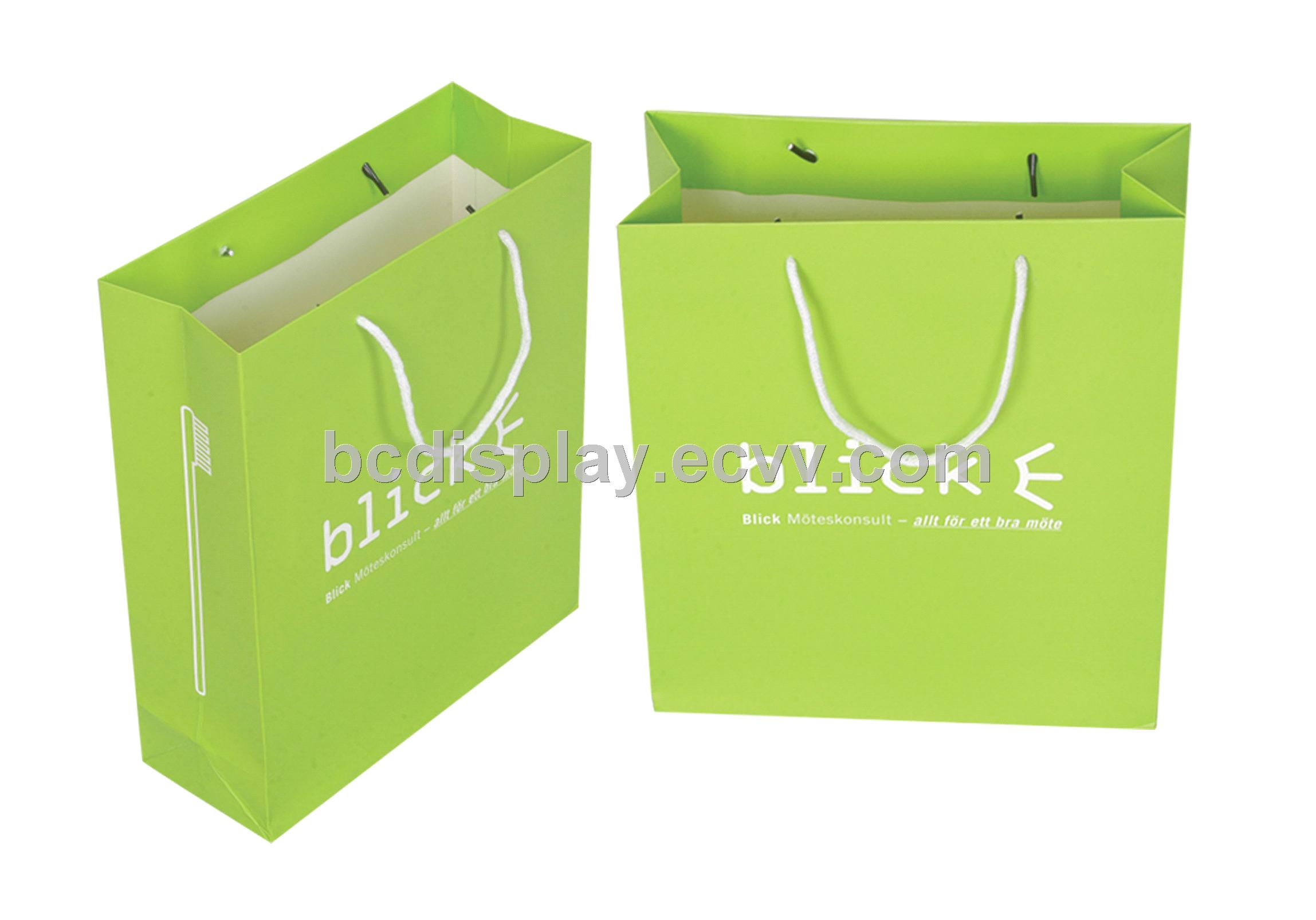 Hamgbags,shopping paper bags with SGS(B&C-O16)