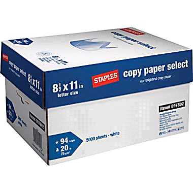 Staples copy paper Letter Size 8.511,75gsm and 80gsm