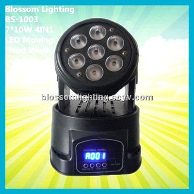 Stage RGBW 7*10W 4 IN 1 LED Moving Head Wash Light (BS-1003)