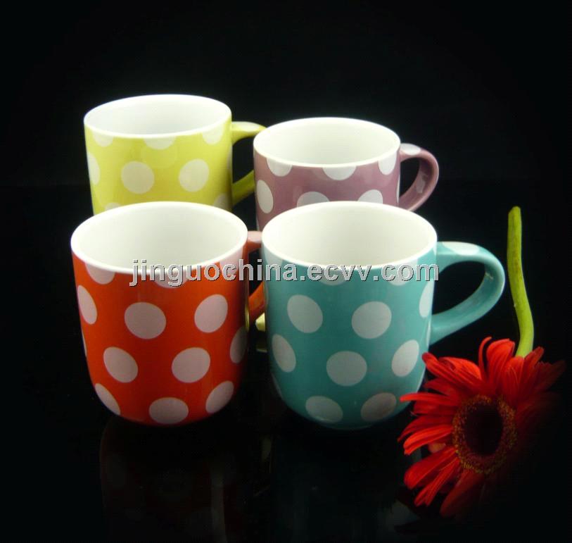 Glazed Ceramic Polka Dot Coffee Mug