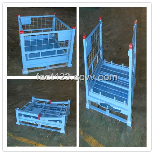 Folding and Stackable Steel Pallet Container