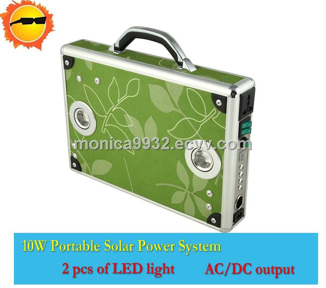 10W Portable Solar Power System With LED For Home Use/Lighting