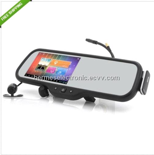 Android system car Rearview Mirror 5 Inch HD GPS Navigator+ Bluetooth headset+AV+DVR+Reverse camera