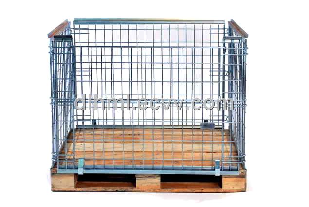 Euro foldable stackable storage metal steel wire mesh pallet cage