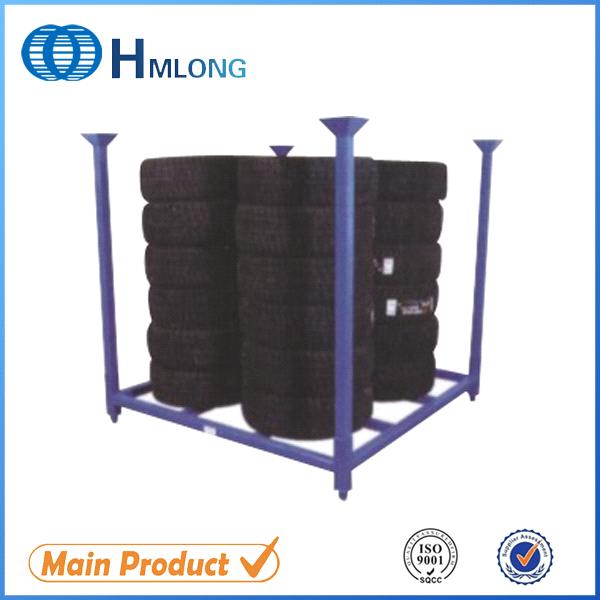 Warehouse folding stacking steel storage tyre rack manufacturers