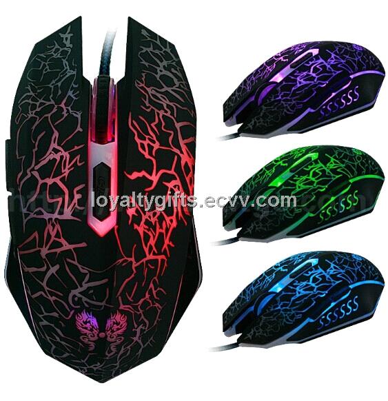 USB Wired Optical Computer Gaming Mouse 2400 DPI 3D Professional Game Mice With Colorful LED