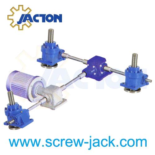 jack system with four worm gear screw jacks and two bevel gear boxes suppliers and manufacturers