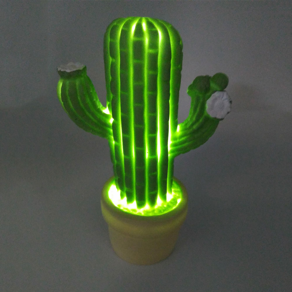 Mabor Luminaria Cactus LED Lamps Night Light PVC Sleeping Lamp Timer Household Bedroom Decor