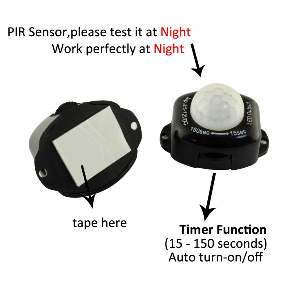 PIR motion sensor for bed lights at night