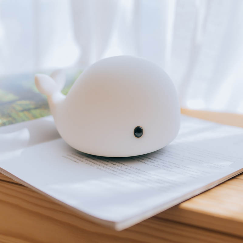 Colorful Silicone Whale LED Night Light USB Rechargeable Touch Sensor 5 Modes Cute Night Lamp Bedroom Light Children Kids Gift