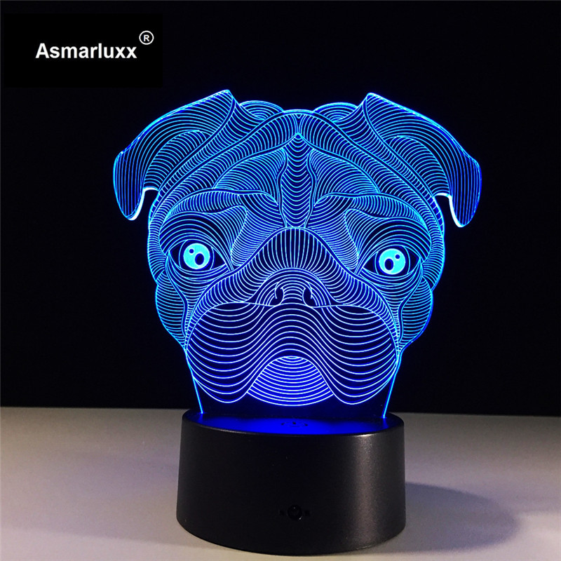 Asmarluxx pug dog 3d lamp0004