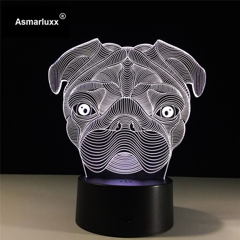 Asmarluxx pug dog 3d lamp0005