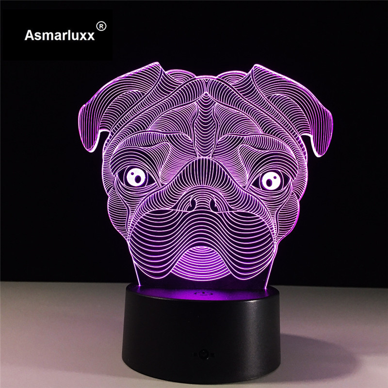 Asmarluxx pug dog 3d lamp0008
