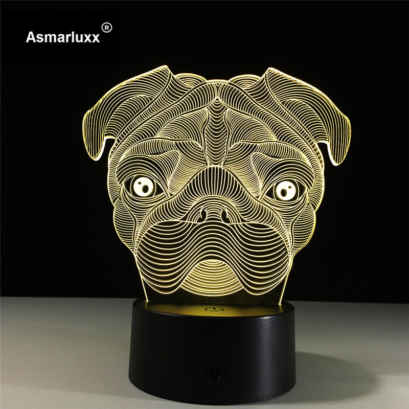 Asmarluxx pug dog 3d lamp0001