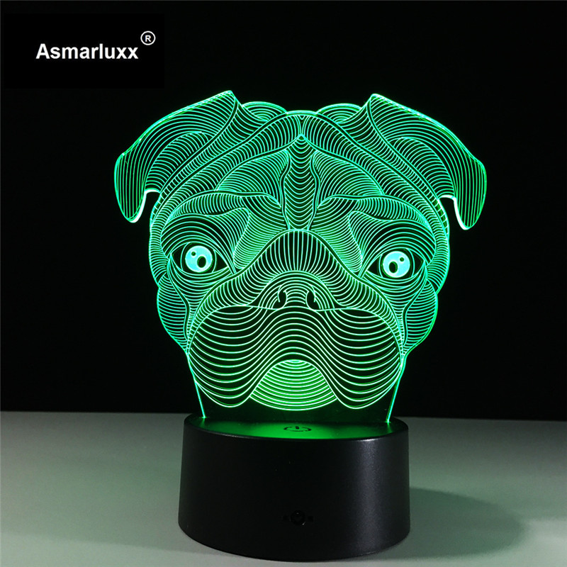 Asmarluxx pug dog 3d lamp0007