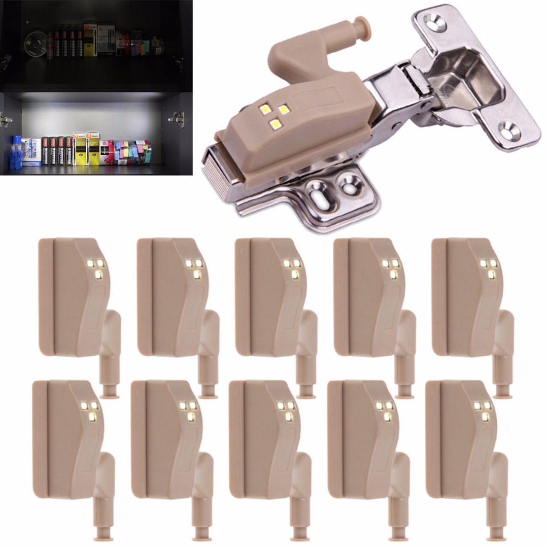 Mayitr 10Pcs/Lot  Modern Emergency Helpful LED Sensor Light Lamp Cabinet Cupboard Shoebox Hydraulic Hinge Night Light Safety New