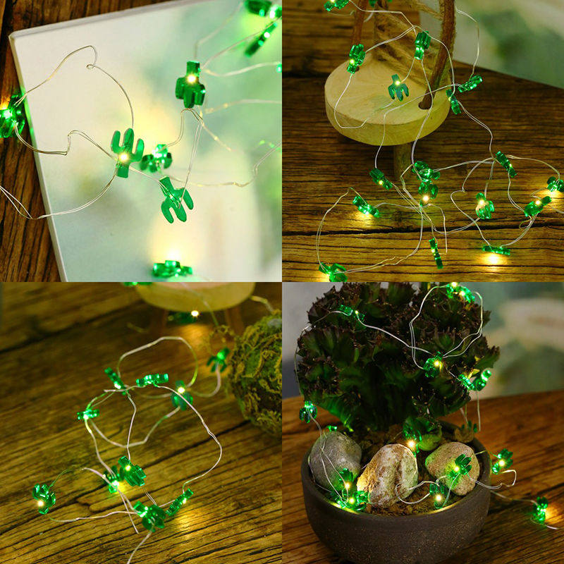 Mayitr Fairy String Cactus Light Lamp Outdoor Indoor Room Wedding Chirtmas Xmas Party Decor Light