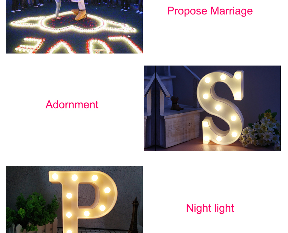 26 Alphabets LED Night Light 3D Plastic  (2)