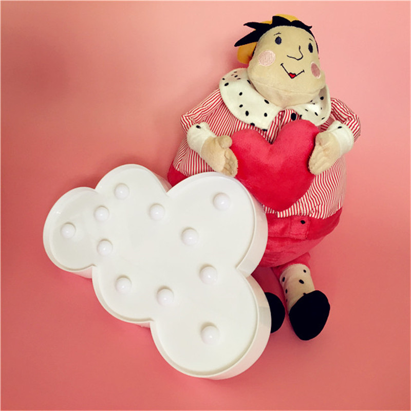 3D Marquee Cloud Night Lamp with 11LED Battery operated White Cloud Letter light For Christmas Decoration Kid&#39;s Gift
