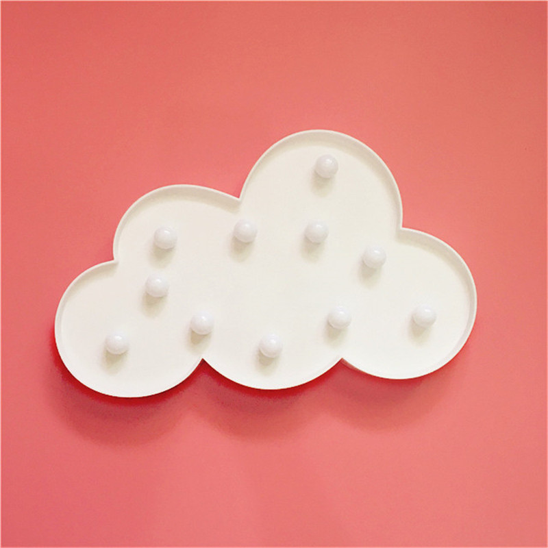 3D Marquee Cloud Night Lamp with 11LED Battery operated White Cloud Letter light For Christmas Decoration Kid&#39;s Gift
