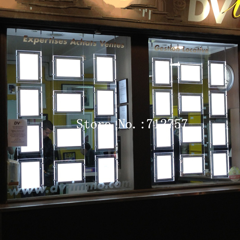 16PCS-A4-8PCS-A3-LED-Window-Display-System-Real-Estate-Agent-Window-Hanging-LED-Poster-Display