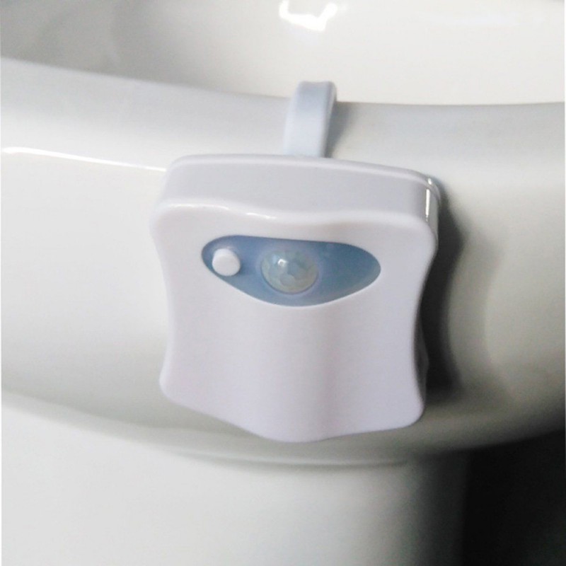 8 Colors LED Light Human Motion Sensor Automatic Toilet Seat Bowl Bathroom Night Light