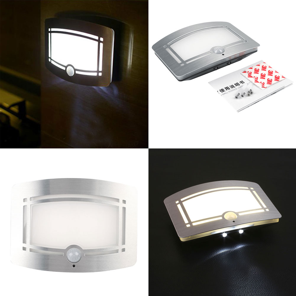 Motion Sensor Activated Battery Operated LED Wall Lamp Night Light Outdoor